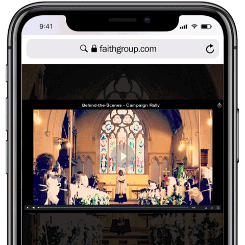 Phone showing a Shoot.to congregation audience
